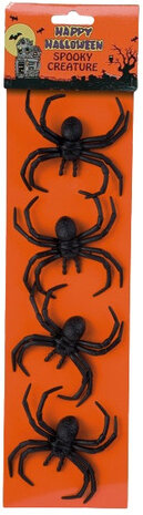 decoratiespin 10 cm zwart 4 stuks