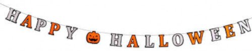 slinger Happy Halloween 120 cm vilt oranje/zilver