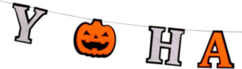slinger Happy Halloween 120 cm vilt oranje/zilver