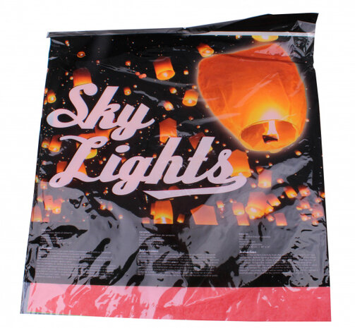 wensballon Sky Lights 102 x 40 cm katoen rood