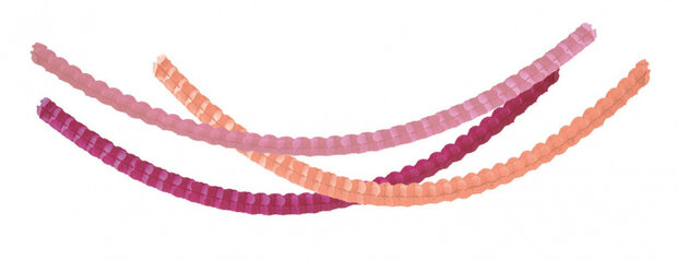 slingers pastel 3 meter papier roze/rood 3 stuks