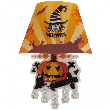 lamp pompoen 22 x 30,8 cm oranje/zwart