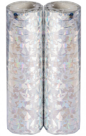 serpentine hologram 4 meter zilver 2 stuks