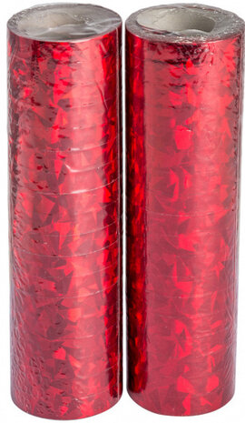 serpentine hologram 4 meter rood 2 stuks