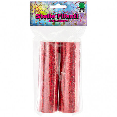 serpentine hologram 4 meter rood 2 stuks