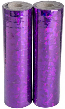 serpentine hologram 4 meter paars 2 stuks