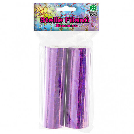 serpentine hologram 4 meter paars 2 stuks