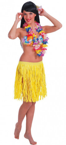 rok Hawaii dames 45 cm polyurethaan geel