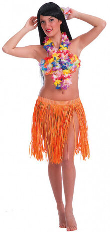 rok Hawaii dames 45 cm polyurethaan oranje