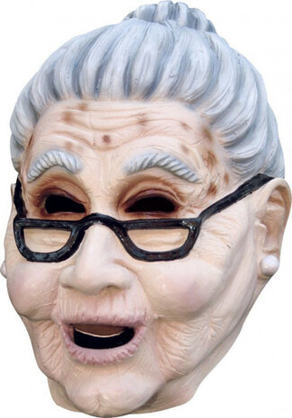 verkleedmasker Grandma dames latex beige one-size