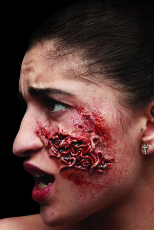 applicatieset Bloody Worms latex rood