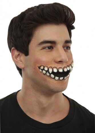 applicatieset Creepy Grin latex zwart/wit