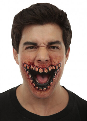 applicatieset Evil Grin latex rood/wit/zwart