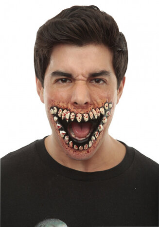 applicatieset Grinning latex rood/wit/zwart