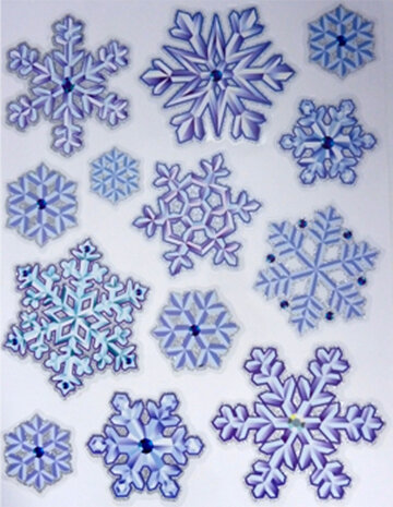 raamstickers Kristallen 38 x 30 cm paars 13-delig