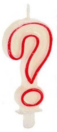 verjaardagskaars ? wax 7,5 cm rood/wit
