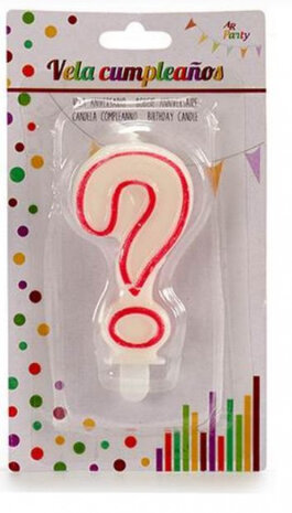 verjaardagskaars ? wax 7,5 cm rood/wit