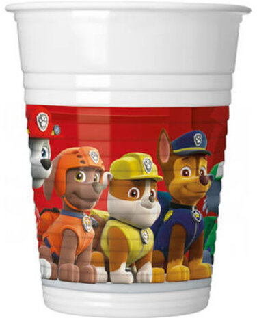 feestbekers Paw Patrol 200 ml rood 8 stuks