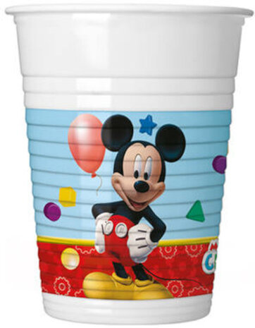 feestbekers Mickey Mouse 200 ml blauw/rood8 stuks