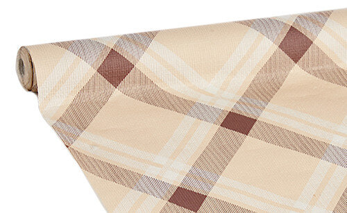 tafelkleed 500 x 118 cm papier bruin/wit