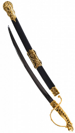 accessoireset zwaard 64 cm zwart/goud 2-delig