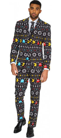 verkleedpak Pac-Man winter heren polyester zwart mt 46