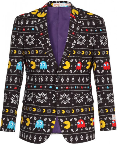 verkleedpak Pac-Man winter heren polyester zwart mt 46