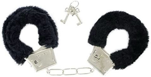 handboeien pluche/staal zwart one-size