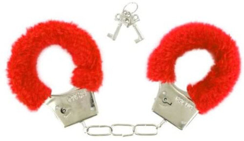 handboeien pluche/staal rood one-size
