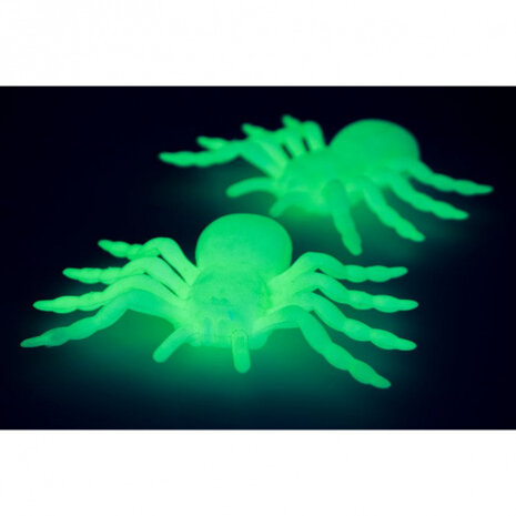 spinnen glow-in-the-dark junior groen 2 stuks