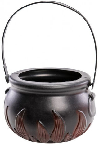 snoepmand heksenketel 13 cm zwart/bruin