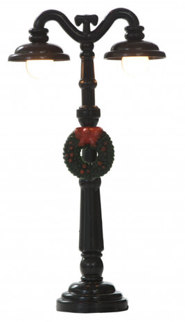 straatlantaarn kerstdorp 13 cm zwart
