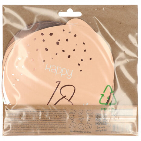 hangdecoratie 18 jaar 75 cm papier roze 5 stuks