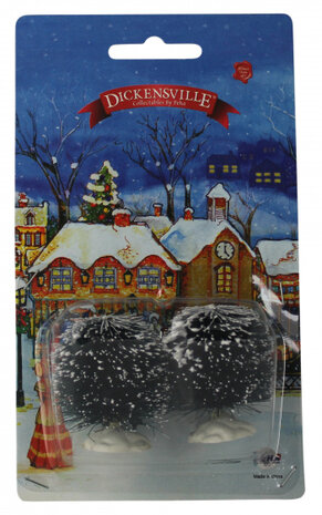 buxusboom kerstdorp 5 cm groen/wit 2 stuks