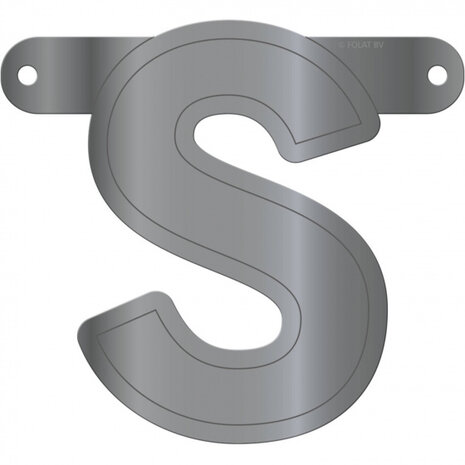 slingerletter S 12,5 x 11 cm karton zilver
