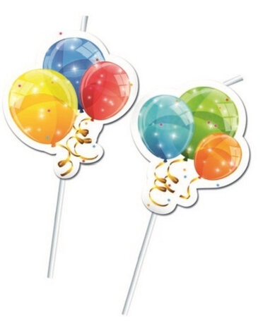 rietjes ballonnen junior 24 cm papier wit 6 stuks