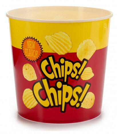 chipsbak 21,5 x 21,5 x 20 cm nikkel rood/geel