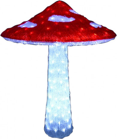 paddenstoel 500 led 100 cm acryl wit/rood