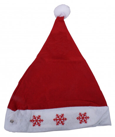 kerstmuts kristallen pluche rood/wit one-size