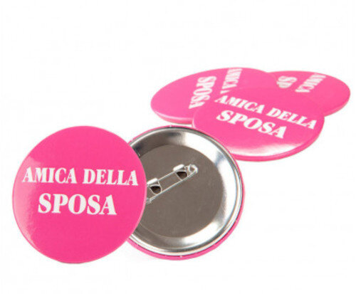 button Friend Of The Bride 5 x 3 cm roze 4 stuks