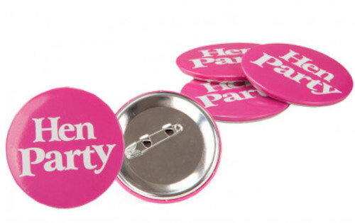 button Hen Party dames 5 x 3 cm roze 4 stuks