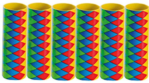 serpentines ruit 4 meter papier blauw 6 stuks