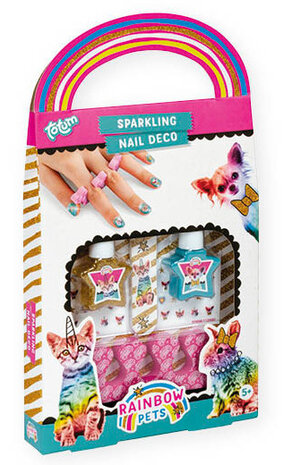 nagellakset Sparkling Rainbow Pets meisjes 44-delig