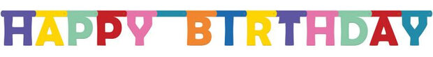 letterslinger Happy Birtday 1,6 meter papier regenboog