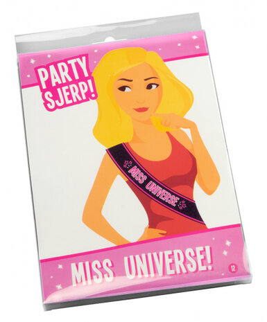 partysjerp Miss Universe 80 x 15 cm polyester roze