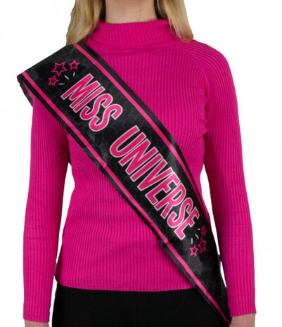 partysjerp Miss Universe 80 x 15 cm polyester roze