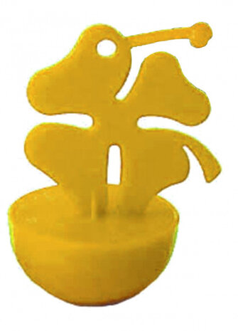 ballongewicht Klaver 50 gram 8 x 6,5 cm geel