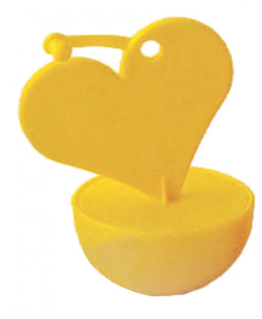 ballongewicht Hartje 50 gram 8 x 6,5 cm geel