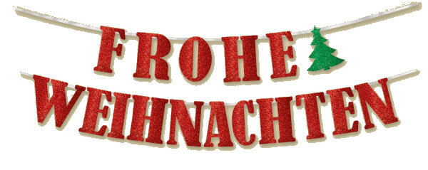 slinger Frohe Weihnachten 365 cm papier rood