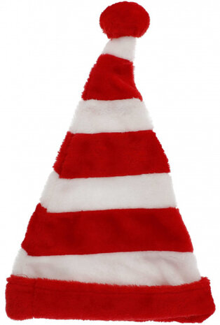 kerstmuts polyester rood/wit one-size